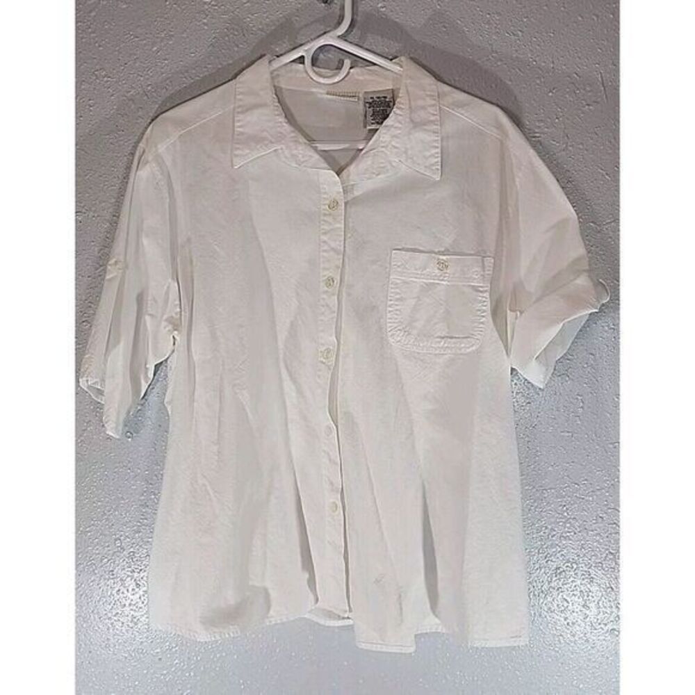 White Stag Woman's‎ Size 1X Long Sleeve Button Up Blouse White